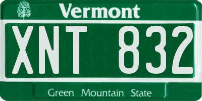 VT license plate XNT832