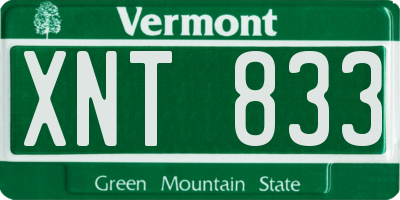VT license plate XNT833