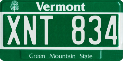 VT license plate XNT834