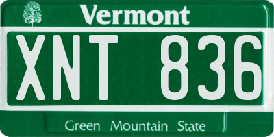 VT license plate XNT836