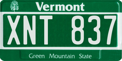 VT license plate XNT837