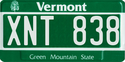 VT license plate XNT838