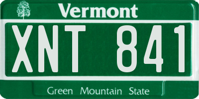 VT license plate XNT841