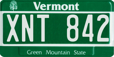 VT license plate XNT842