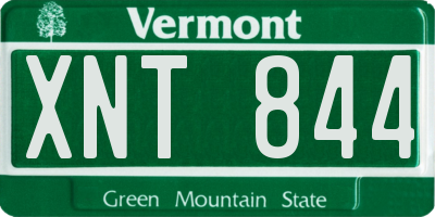 VT license plate XNT844