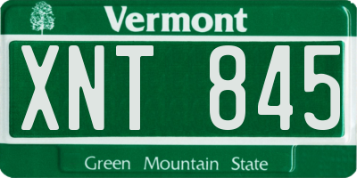 VT license plate XNT845