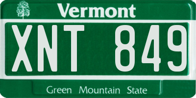 VT license plate XNT849