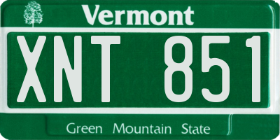 VT license plate XNT851
