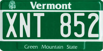 VT license plate XNT852