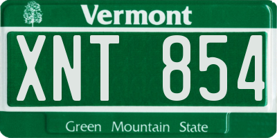 VT license plate XNT854