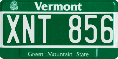 VT license plate XNT856