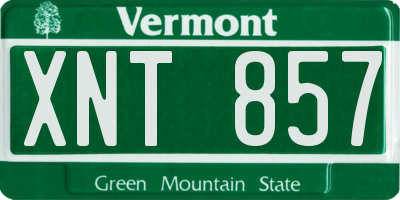VT license plate XNT857