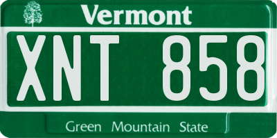 VT license plate XNT858