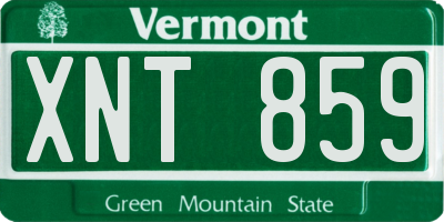 VT license plate XNT859