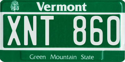 VT license plate XNT860