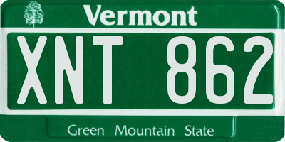 VT license plate XNT862