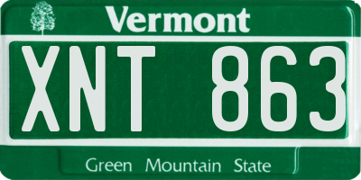 VT license plate XNT863