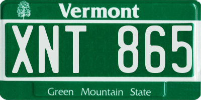 VT license plate XNT865
