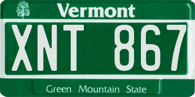 VT license plate XNT867