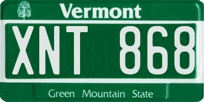 VT license plate XNT868