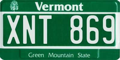 VT license plate XNT869