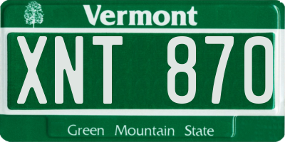 VT license plate XNT870
