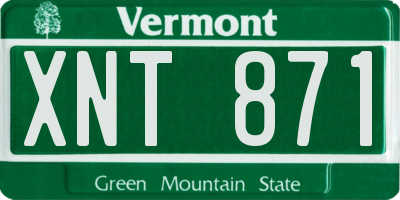 VT license plate XNT871