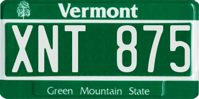 VT license plate XNT875
