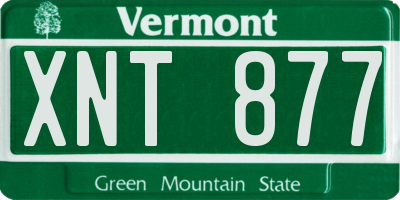 VT license plate XNT877