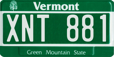 VT license plate XNT881
