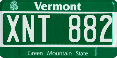 VT license plate XNT882