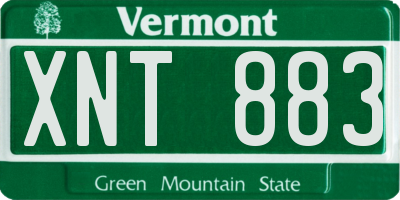 VT license plate XNT883