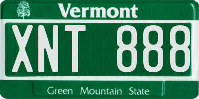 VT license plate XNT888