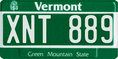 VT license plate XNT889