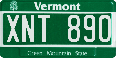 VT license plate XNT890