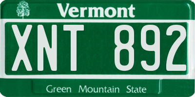 VT license plate XNT892