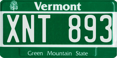 VT license plate XNT893