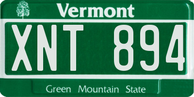 VT license plate XNT894