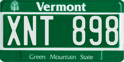 VT license plate XNT898