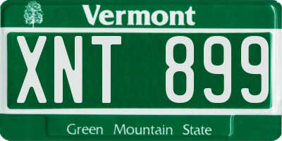 VT license plate XNT899