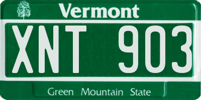 VT license plate XNT903