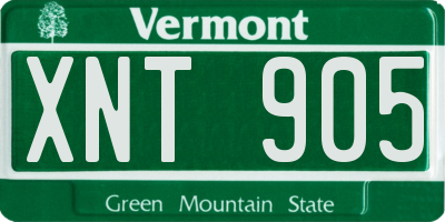 VT license plate XNT905