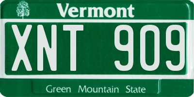 VT license plate XNT909