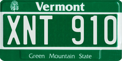 VT license plate XNT910
