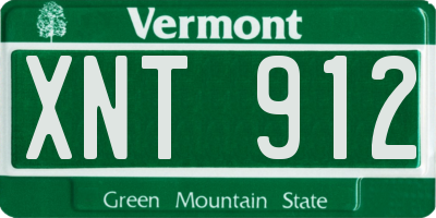 VT license plate XNT912