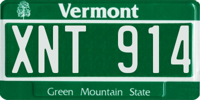 VT license plate XNT914
