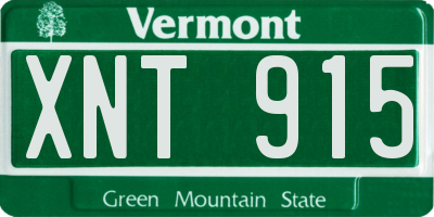 VT license plate XNT915