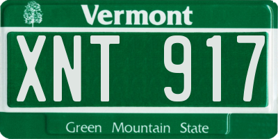 VT license plate XNT917