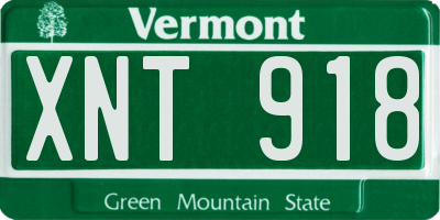 VT license plate XNT918