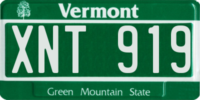 VT license plate XNT919